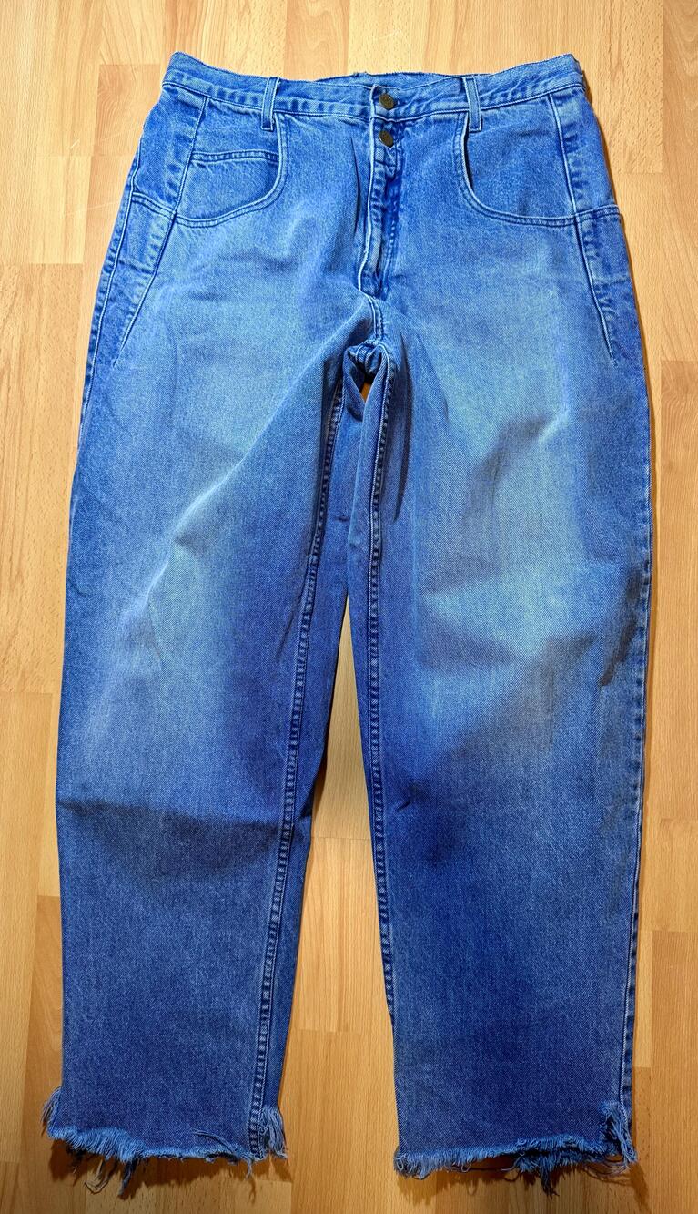 Vintage Guess Jeans Mens 36 Blue Made In USA Denim Frayed Hem Distressed 90s